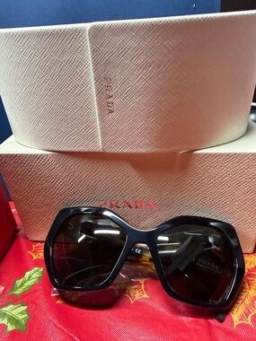 Prada Oversized Sunglasses in Black Frame with Dark Lenses